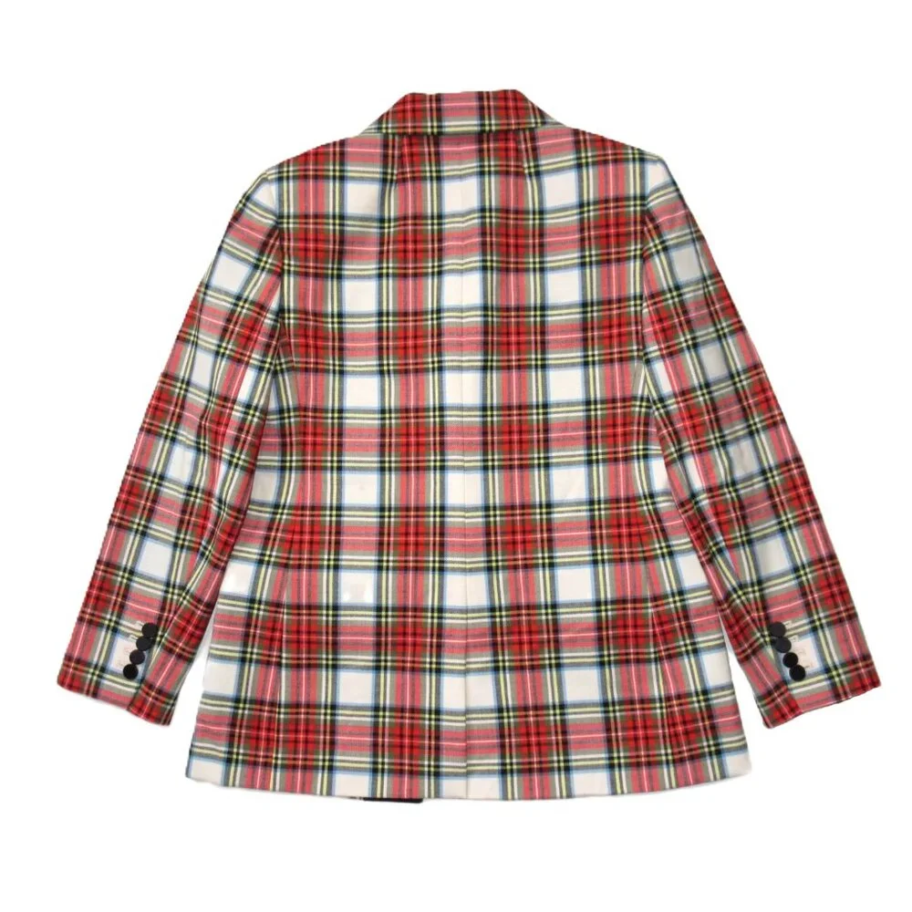 NWT J.Crew Petite Willa Blazer in Ivory Snowy Stewart Tartan Wool Jacket 6P